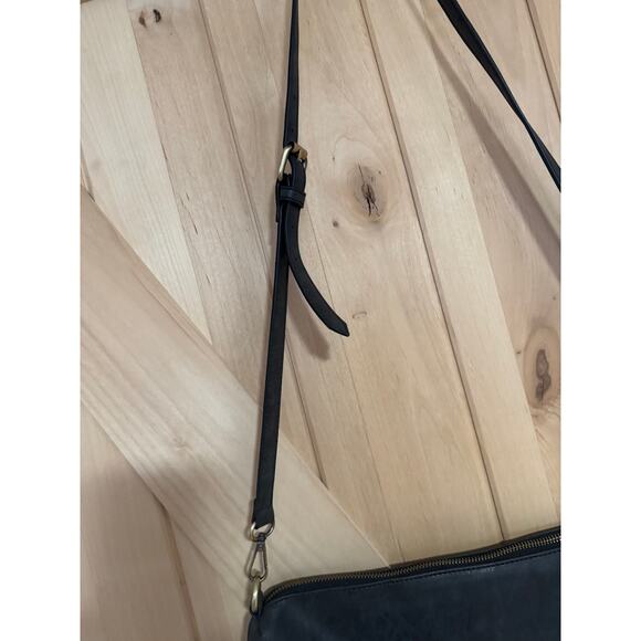 Joy Susan | Black Distressed Vegan Leather Large Crossbody Bag - Picture 3 of 11